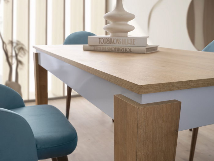 Hanah Home Mesa de Comedor Roble y Blanco